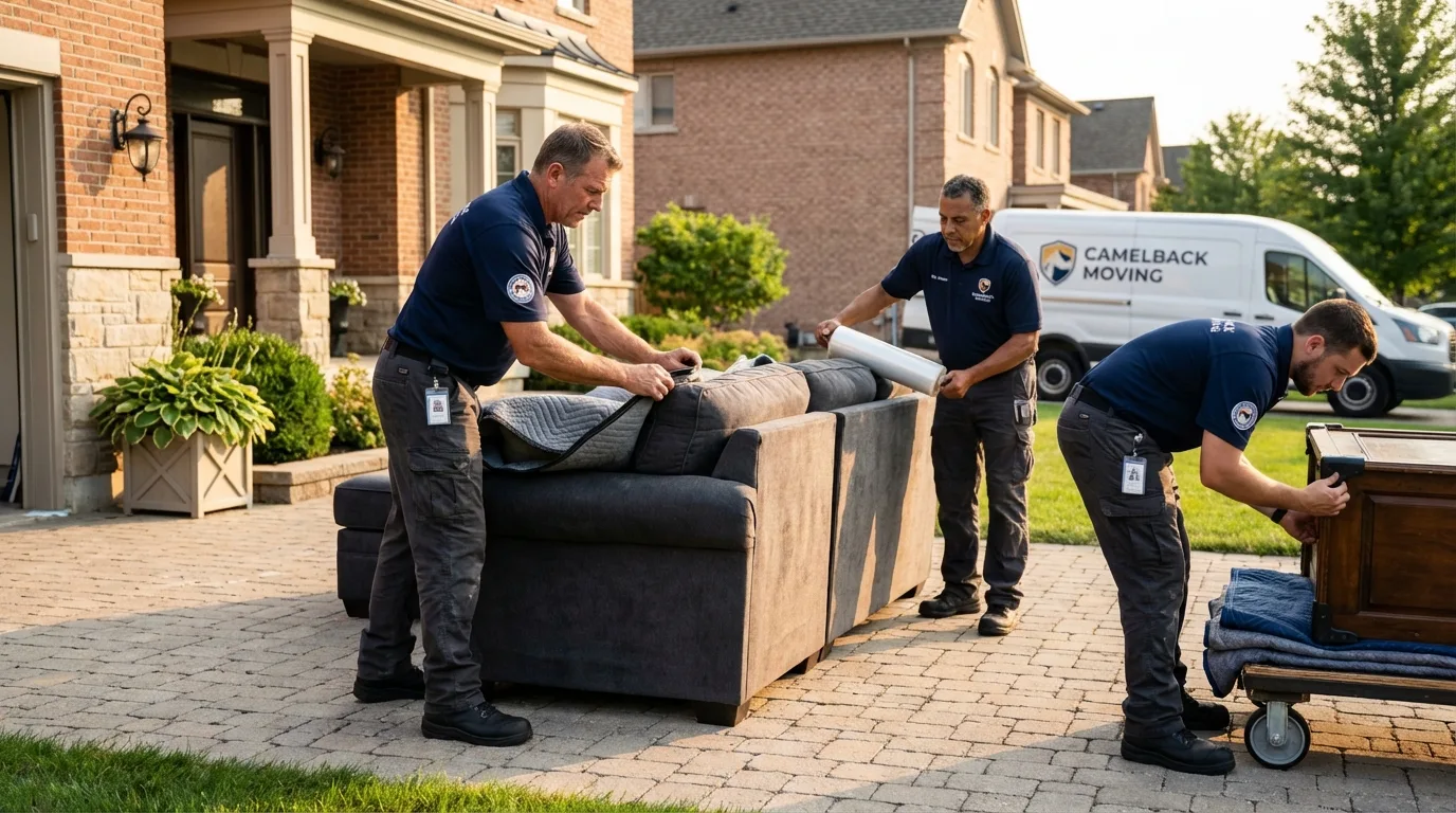 Large estate moving crew wrapping furniture in Dixon, CA